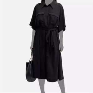 Whitney Morgan Women's Black Elbow-Sleeve Utility dress Shirtdress Plus Size 3X